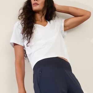 Athleta essential V-neck T-shirt tee women’s plus size 2X white like new